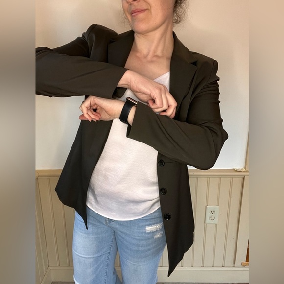 Powerline Blazer Fitted Button Jacket Made In Canada Olive Green Women’s Sz 10 - Picture 4 of 10